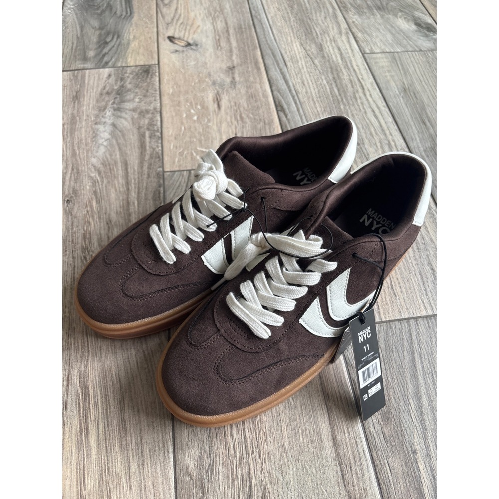 Madden NYC Sneakers Womens 11 Chocolate New Platform Gum Sole‎ Faux Suede